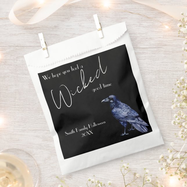 Gothic Raven Wicked Good Time Halloween Party Favour Bags (Clipped)