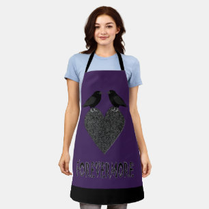 Gothic Ravens and Black Heart Apron