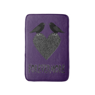 Gothic Ravens and Black Heart Bath Mat