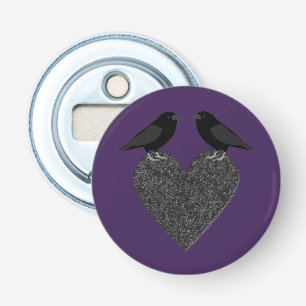 Gothic Ravens and Black Heart Bottle Opener