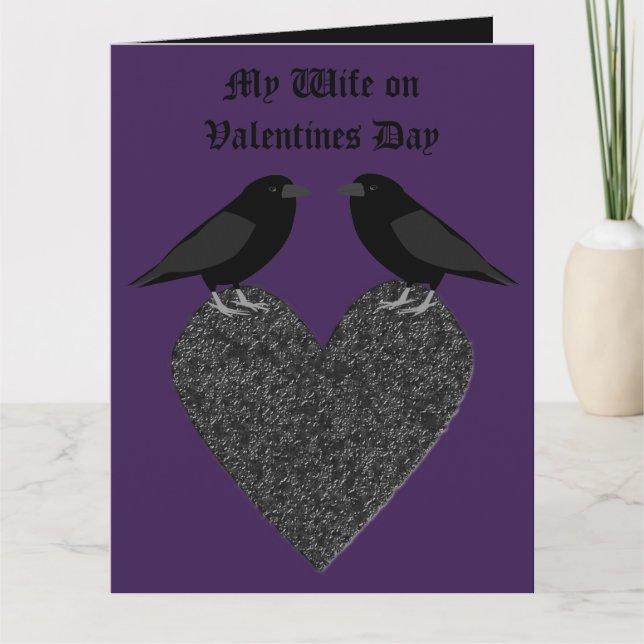 Gothic Ravens and Black Heart Custom Card (Front)