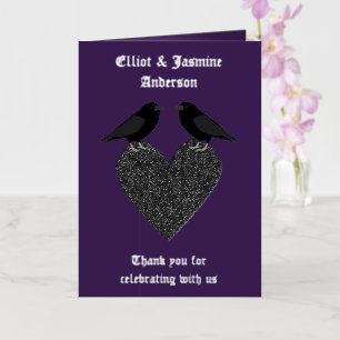 Gothic Ravens and Black Heart Custom Foil Greeting Card