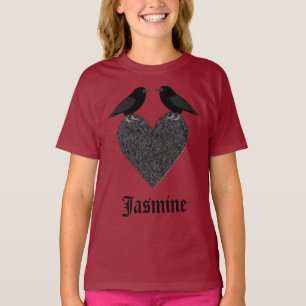 Gothic Ravens and Black Heart Custom T-Shirt