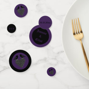 Gothic Ravens and Black Heart Custom Wedding Confetti