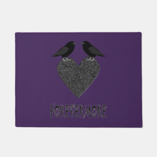 Gothic Ravens and Black Heart Doormat