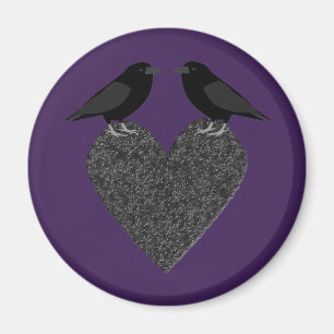 Gothic Ravens and Black Heart Magnet