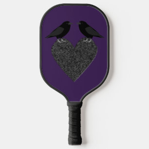 Gothic Ravens and Black Heart Pickleball Paddle