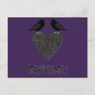 Gothic Ravens and Black Heart Postcard