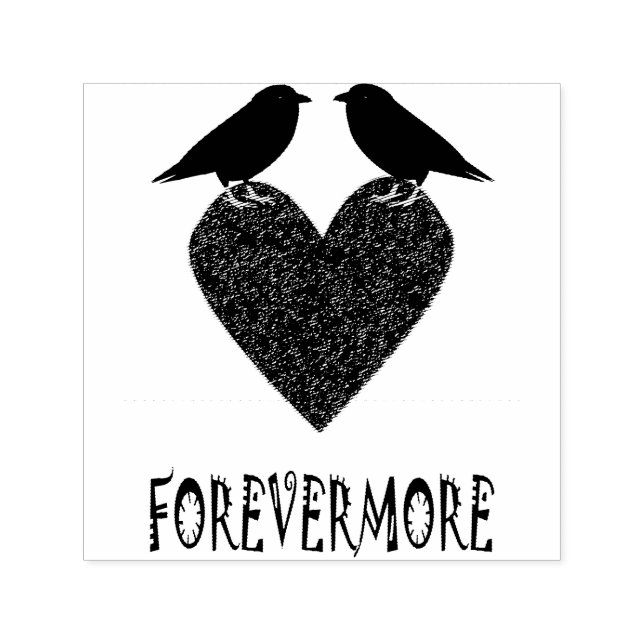 Gothic Ravens and Black Heart Self-inking Stamp (Design)