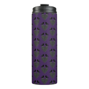 Gothic Ravens and Black Heart Thermal Tumbler