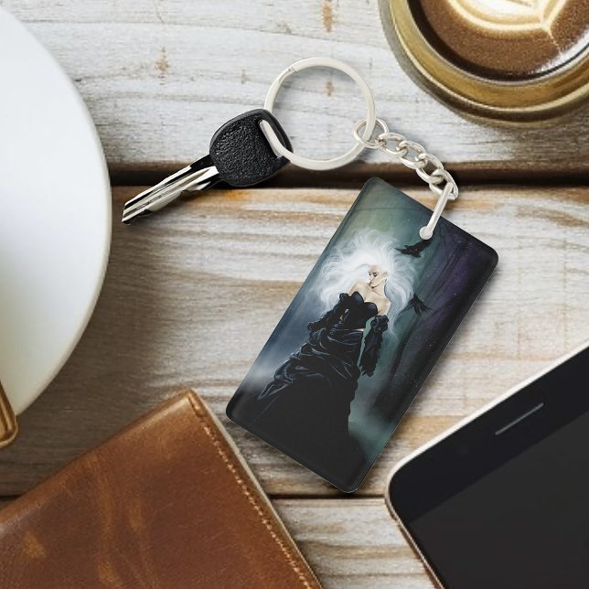 Gothic Ravens Forest Woman Black Key Ring (Creator Uploaded)