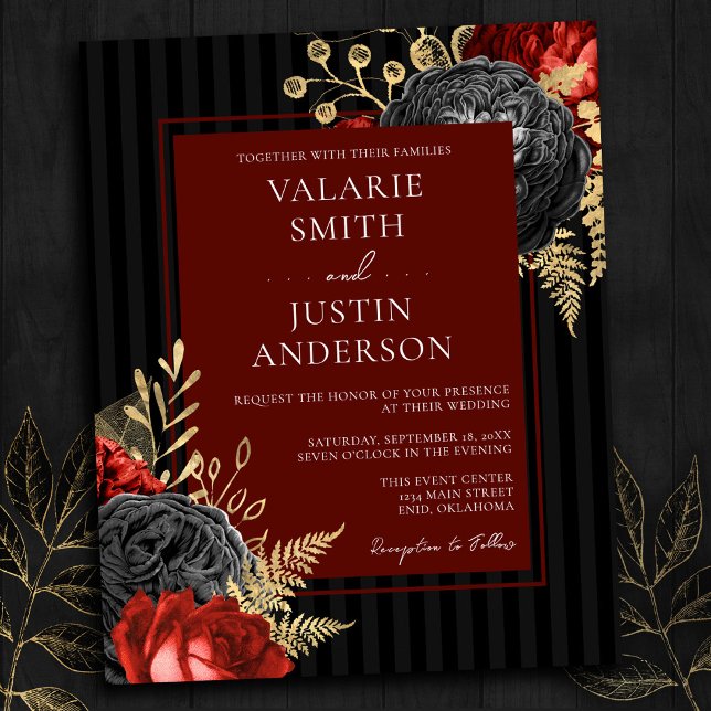 Gothic Red and Black Floral Budget Wedding (Creator Uploaded)