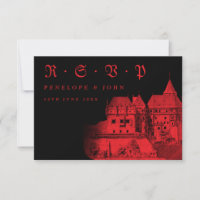 Gothic Red Black Castle Destination Wedding