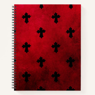 Gothic Red & Black Crosses Notebook