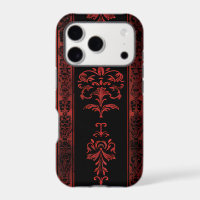 Gothic Red Damask Stripe Phone Case