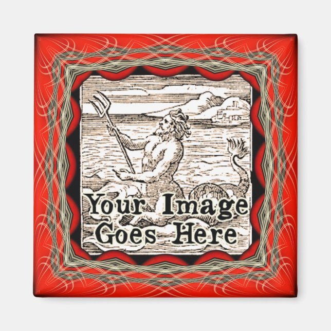 Gothic Red Fantasy Frame Template Magnet (Front)