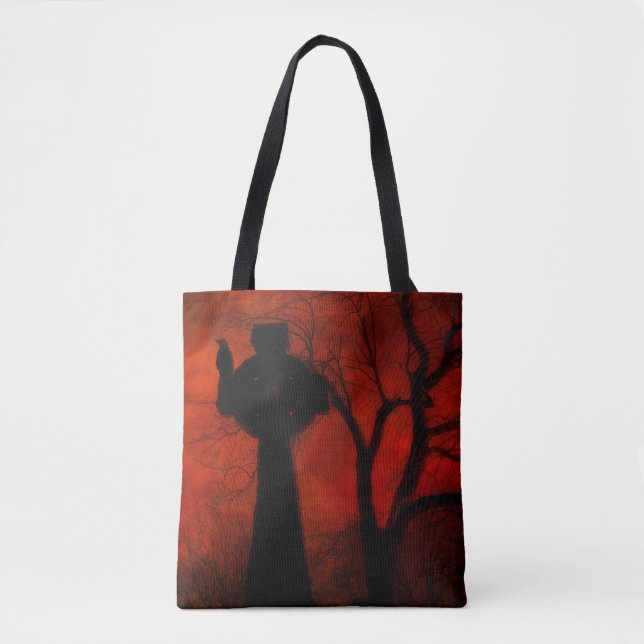 Gothic Red Halloween Night Tote Bag (Front)