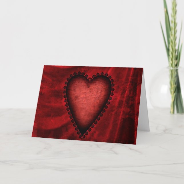Gothic Red Heart Holiday Card (Front)