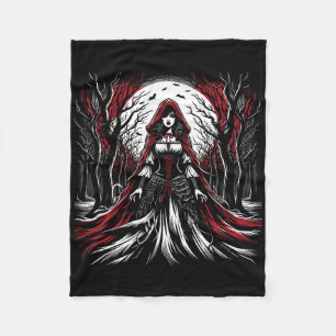 Gothic Red Riding Hood Dark Halloween Spooky  Fleece Blanket
