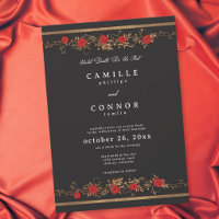 Gothic Red Rose Border Until Death Wedding