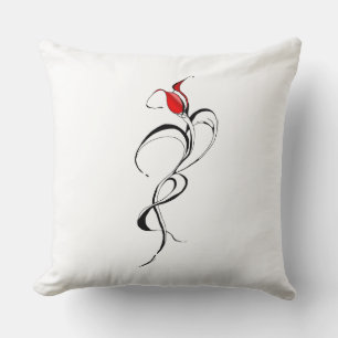 Gothic Red Rose Lady Surreal Tribal Tattoo Art Cushion