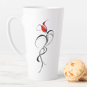 Gothic Red Rose Lady Surreal Tribal Tattoo Art Latte Mug
