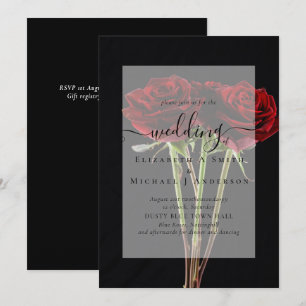 Gothic Red Roses Goth Wedding Invite