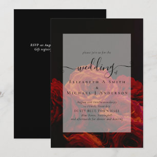 Gothic Red Roses Goth Wedding Invite