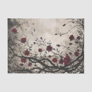 Gothic Red Roses & Thorns Tissue Paper