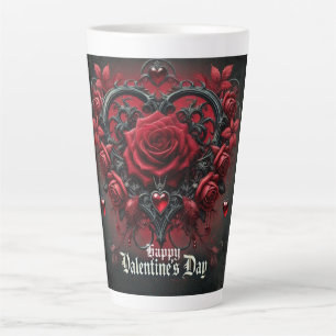 Gothic red roses Valentine's day Latte Mug