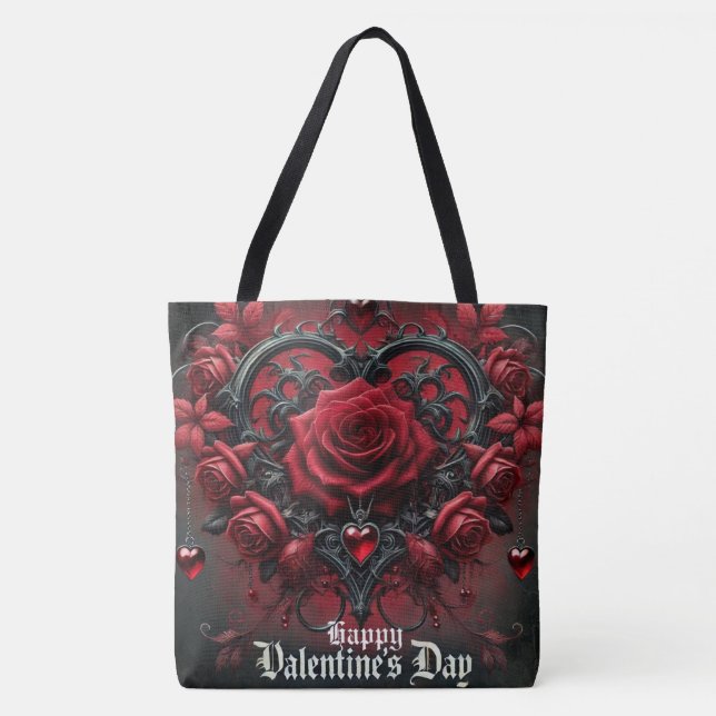 Gothic red roses Valentine's day Tote Bag (Front)