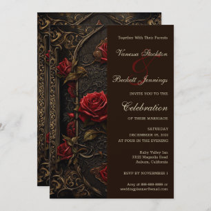 Gothic Red Rose's Wedding Invitation