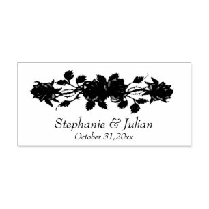 Gothic Red Roses Wedding  Rubber Stamp