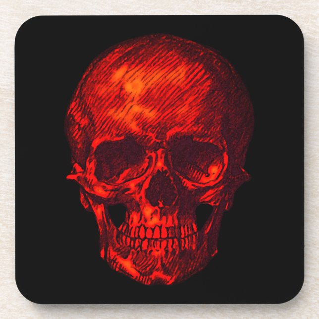 Gothic Red Skull Coaster (Front)