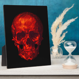 Gothic Red Skull Plaque
