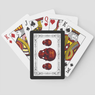Gothic Red Skullls Playing Cards