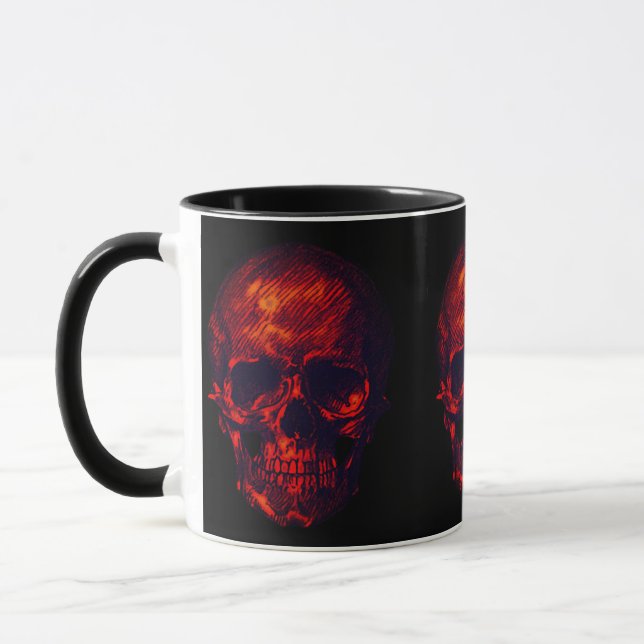 Gothic Red Skulls Mug (Left)