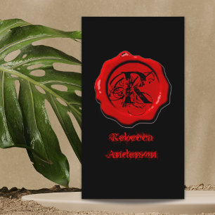 Gothic Red Wax Seal Make up artist Tattoo Business Card