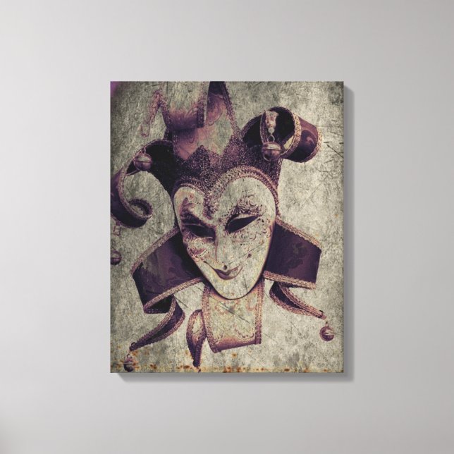 Gothic Renaissance Evil Clown Joker Canvas Print (Front)