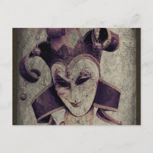 Gothic Renaissance Evil Clown Joker Postcard