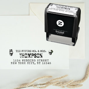 Gothic Return Address Future Mr. Mrs. Wedding Self-inking Stamp