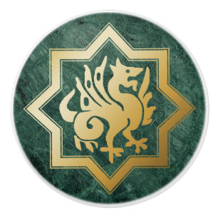 Gothic Revival Dragon Ceramic Pull