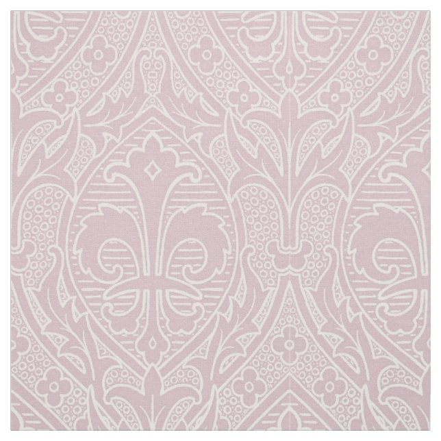 Gothic Revival Fleur de Lys - Muted Pink Fabric (Swatch)