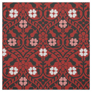 Gothic Revival Floral, Blood Red Fabric