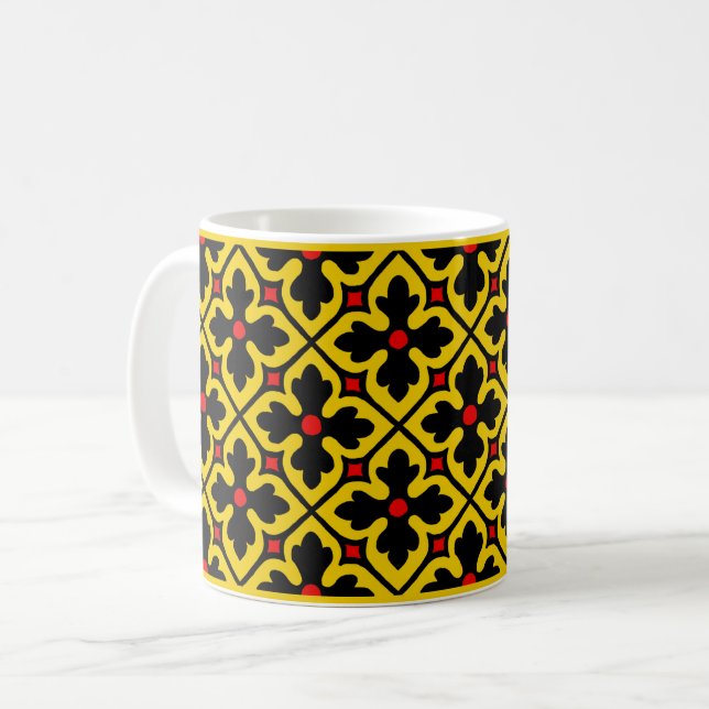 Gothic Revival Quatrefoil Coffee Mug (Front Left)