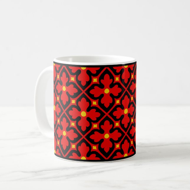 Gothic Revival Quatrefoil Coffee Mug (Front Left)
