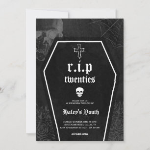 Gothic RIP Twenties 20s Funny 30th Birthday Invitation