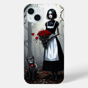 Gothic Robot Girl iPhone 15 Mini Case
