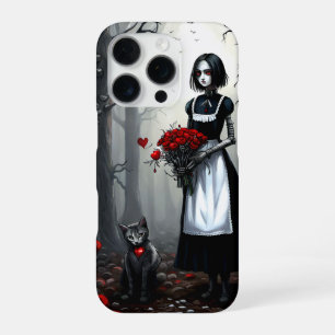 Gothic Robot Girl iPhone 16 Pro Case