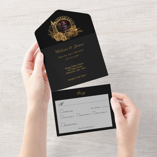 Gothic Romance   All In One Invitation (Tearaway)